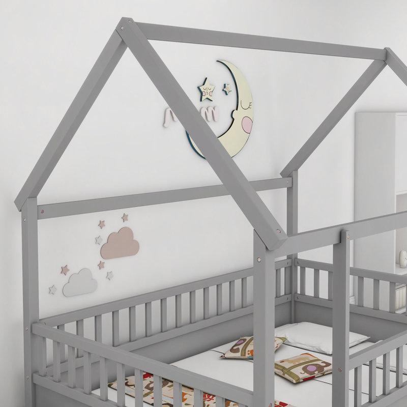 Abderraouf Bed, Twin, Gray