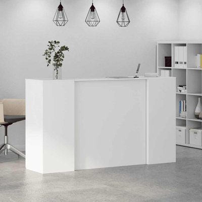 Latitude Run Reception Desk Concrete Grey 180X50x103.5 Cm Engineered Wood