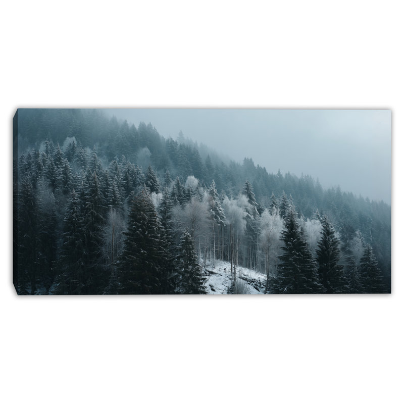 Winter Twilight Forest Wrapped Canvas Wall Art, 24"x48"