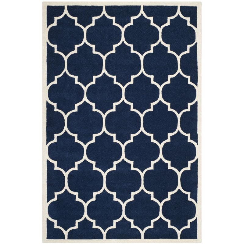 Imogen Geometric Wool Hand Woven Area Rug, Rectangle 152 x 244 cm