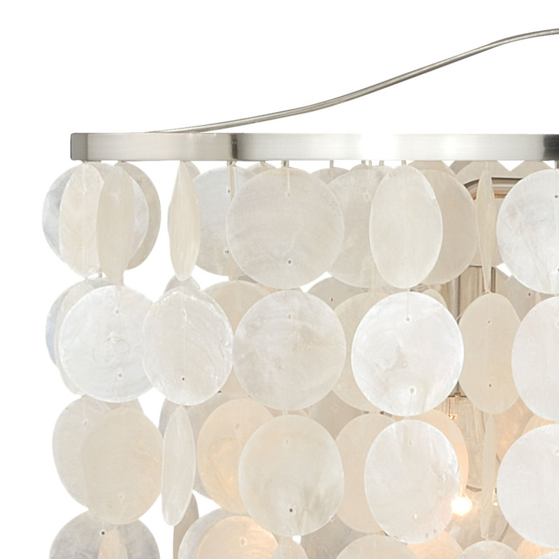 Lustre à niveaux unique / remarquable à 3 lumières Icare, Nickel satiné