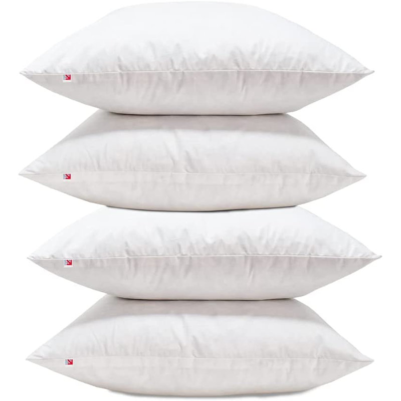 Lancashire Textiles British Made Luxury Cushion Pad  With Ethically Sourced Duck Pure Cambric Cotton Cover – Pack Of 4 12” X 15” (30Cm X 40Cm)