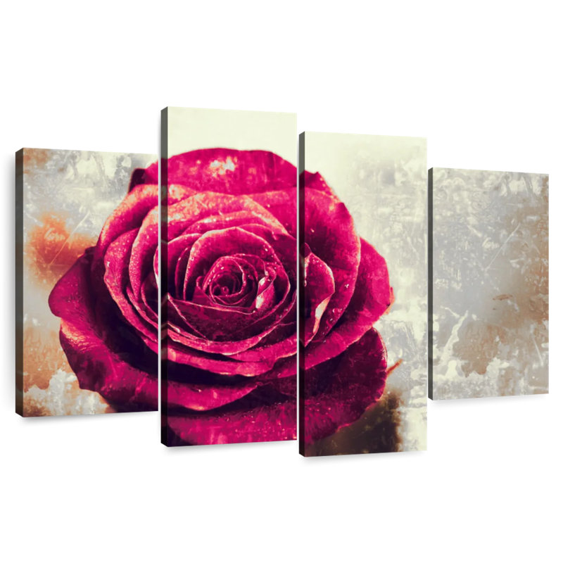Harnek Textured Grunge Rose, 22'' H x 36'' W