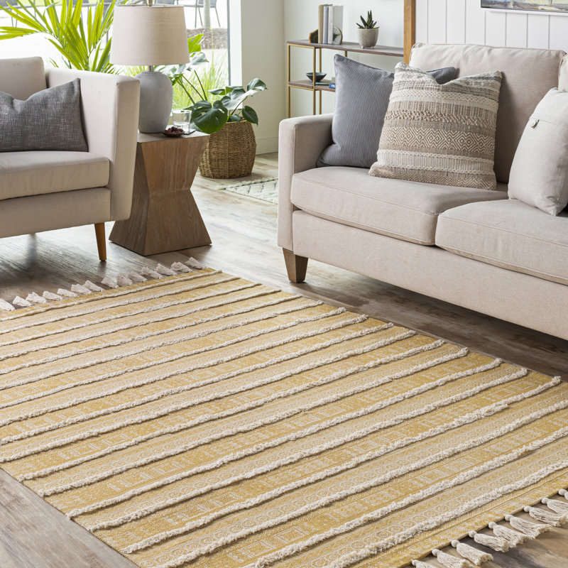 Laurent Cotton Striped Indoor Rug, Rectangle 8' x 10'