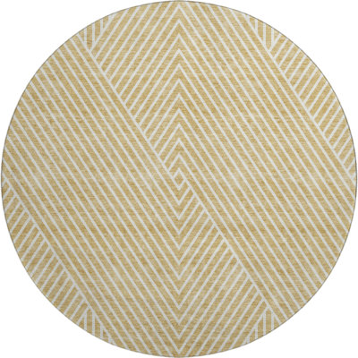 Premium Machine Washable Prisco Gold Rug
