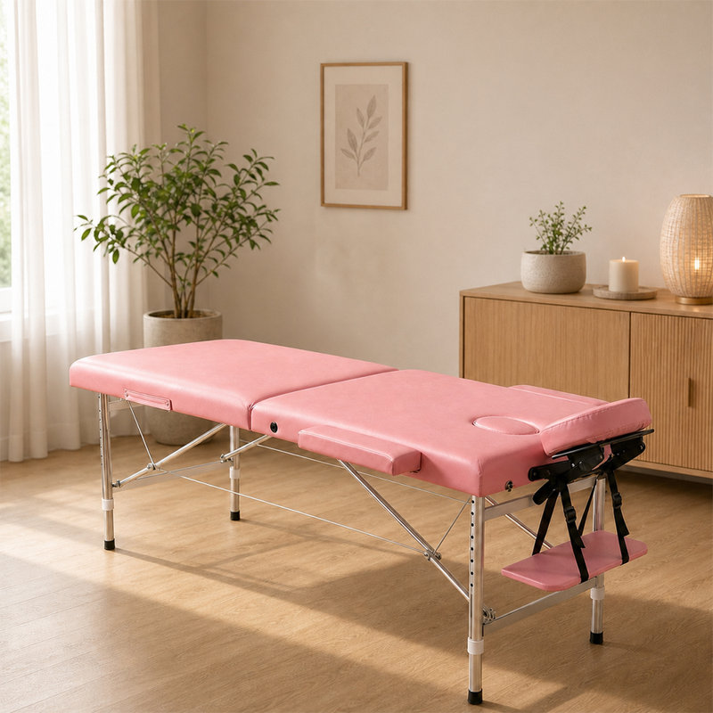 Table de spa portative ajustable en aluminium avec appui-tête léger