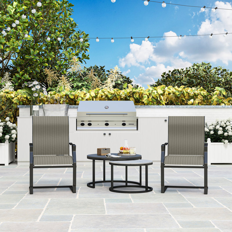 Ensemble de 2 chaises de patio pour l'extérieur C Spring Motion