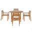 Ensemble de salle à manger 5 pièces avec 4 chaises en bois d'acacia et une table ronde de 47,2 po-257482848