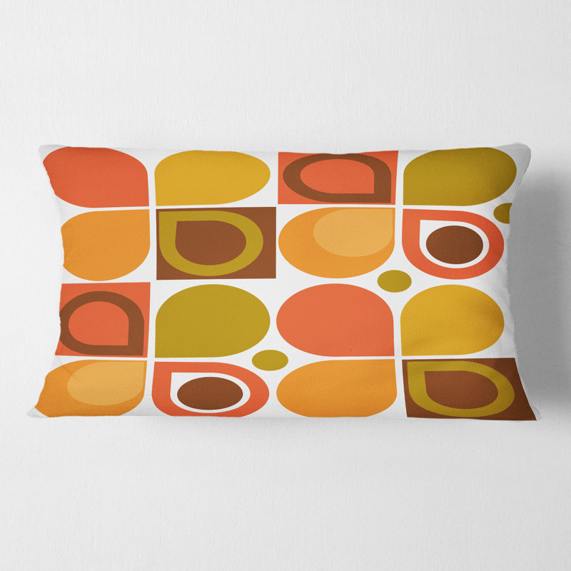 Abstract Retro Geometric Pattern VI - Mid-Century ModernPrinted Throw Pillow