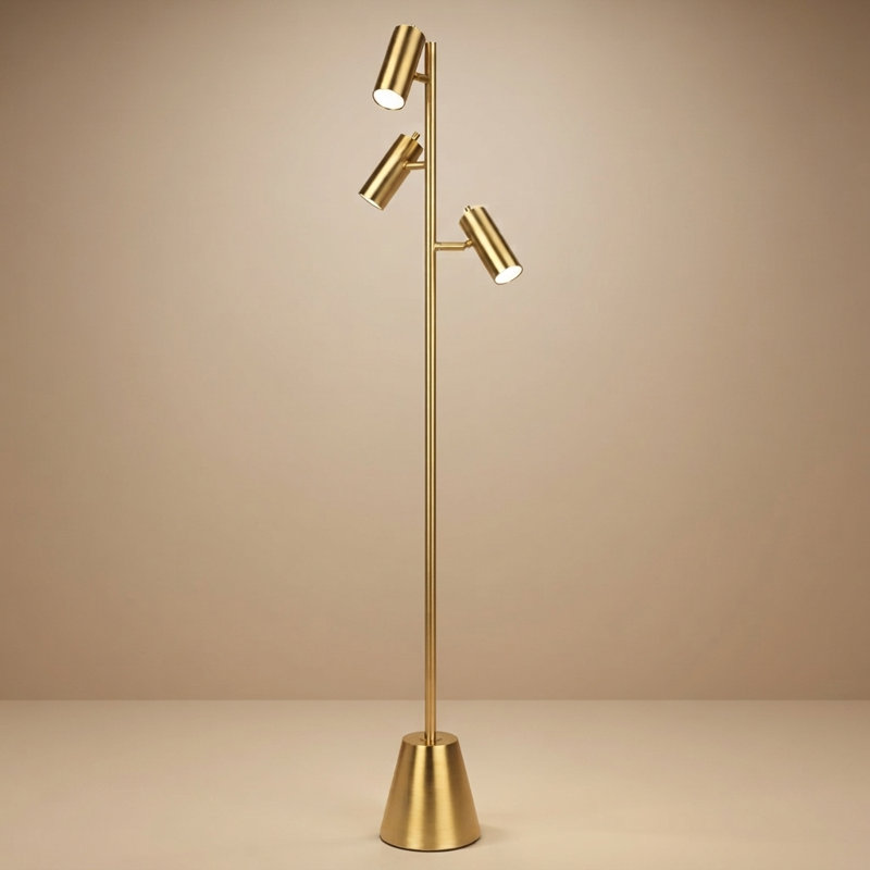 Lampe sur pied en laiton doré