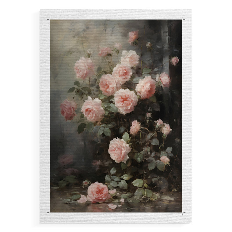 Imprimé floral rétro CCIII - impression sur toile seulement - non encadrée, H 60 po x l 40 po