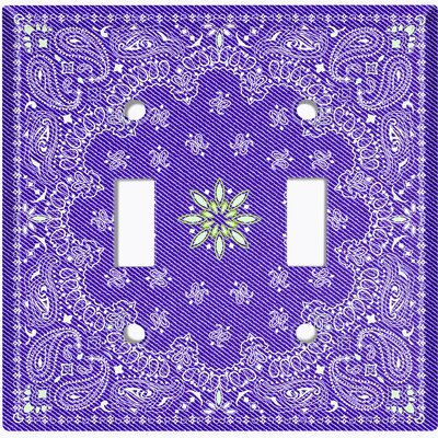 Teal Paisley Bandana Circle White Tile 2-Gang Toggle Light Switch Wall Plate -  WorldAcc, F-T2-TIL047