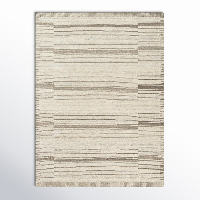 Rectangle Demie Hand-Tufted Wool Area Rug in Light Gray/Beige