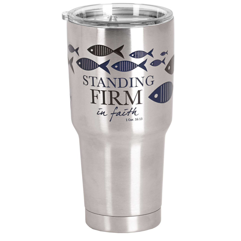 Tumbler Silver Fish Dad 30 Oz
