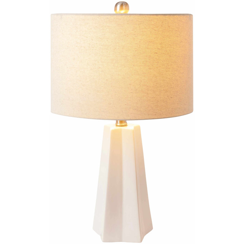 Lampe de table en céramique Magalie, Blanc
