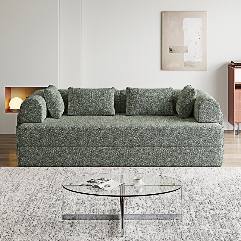 Canapé-lit convertible avec coussin, Vert
