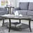 Contemporary Oval Shelf Coffee Table, Gray