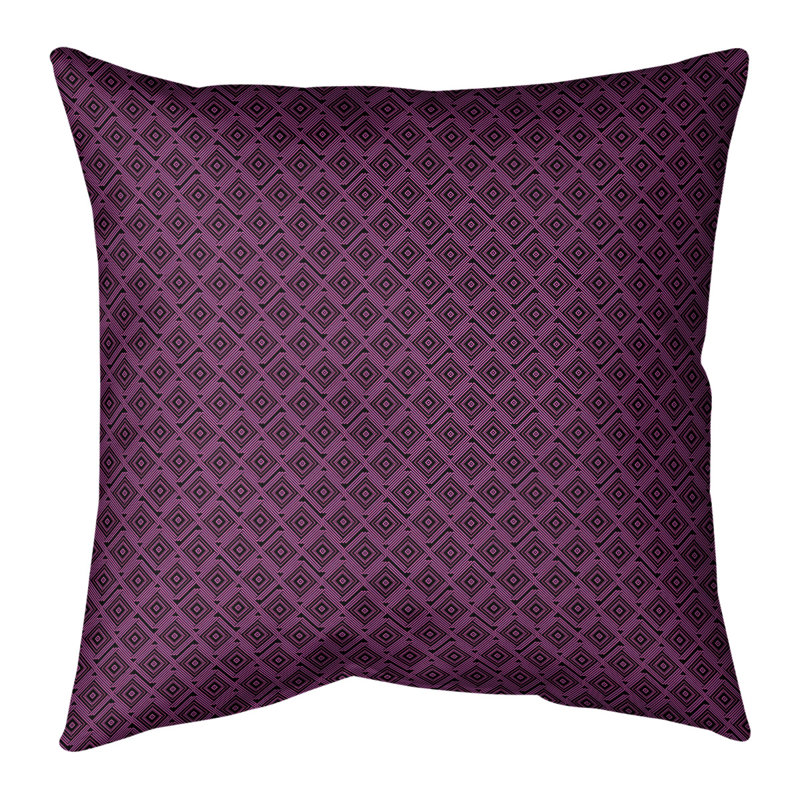 Oreiller en lin Katelyn Elizabeth, Polyester / Bourre en polyester, 26 po x 26 po, Noir / Brun foncé