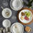 Tabletops Gallery Farmhouse 12 Piece White Stoneware Round Dinnerware Set- Service for 4