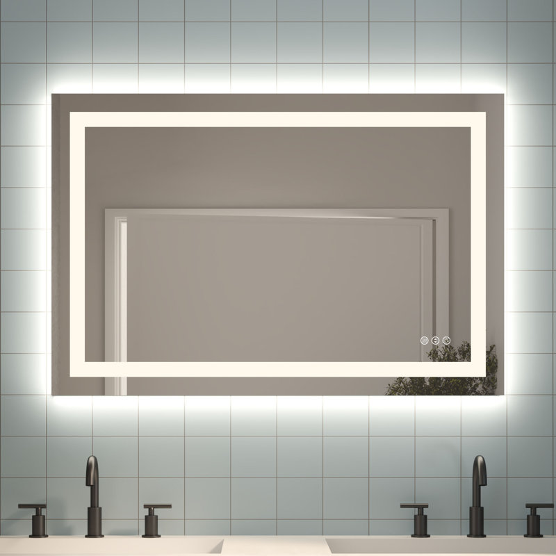 Coben Lighted LED Mirror with Defogger, Dimmer & Adjustable Color Temperature, 48'' H x 32'' W