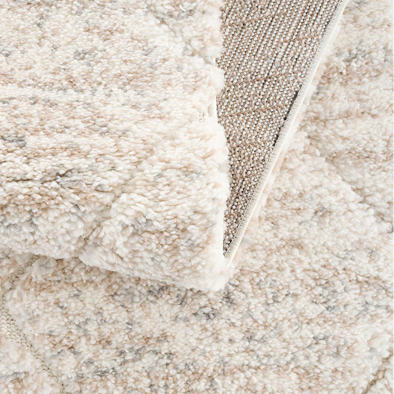 Tapis à motif de treillis Talas crème, Rectangle 5 pi 3 po x 7 pi