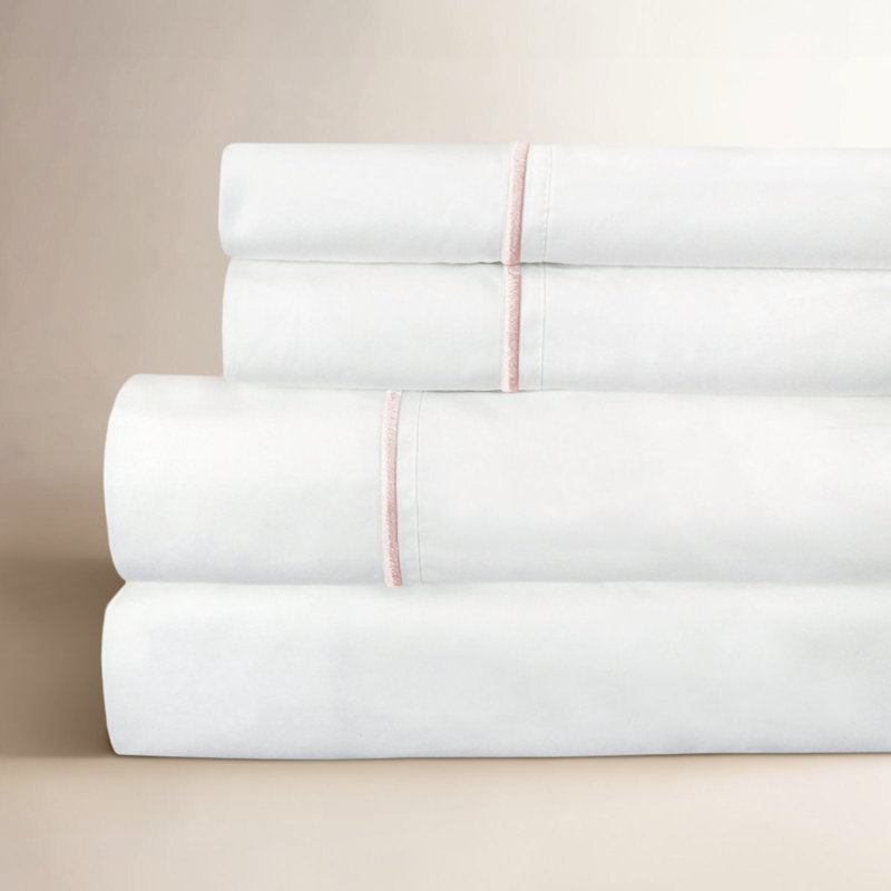 Benin Sheet Set, Queen Sheet Set + Fitted Sheet + 2 Pillowcases, Rose