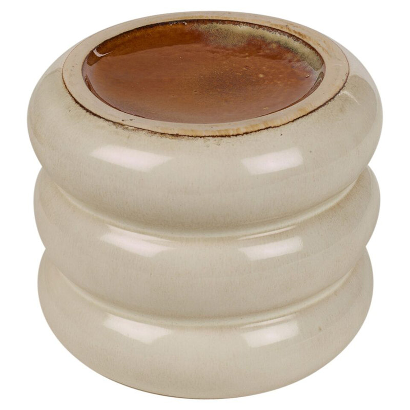 Chazlyn Ceramic Pot Planter, Cream Gloss
