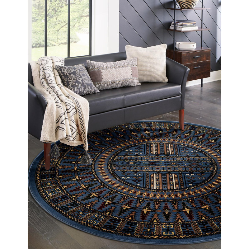 Tapis bleu Aucun, Rond 3 pi 3 po