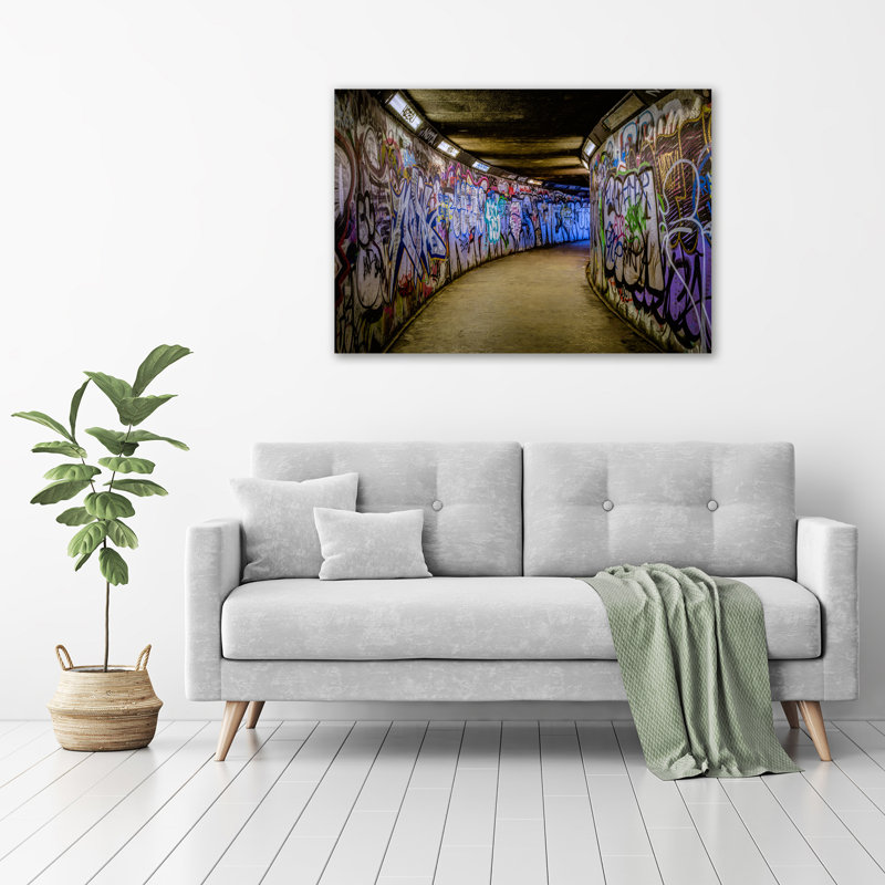 Graffiti In The Subway - No Frame Print on Glass