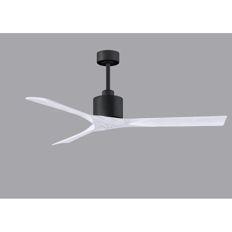 Nan 52" Ceiling Fan In Textured Bronze And Matte White Blades, Matte Black, 52", Matte White