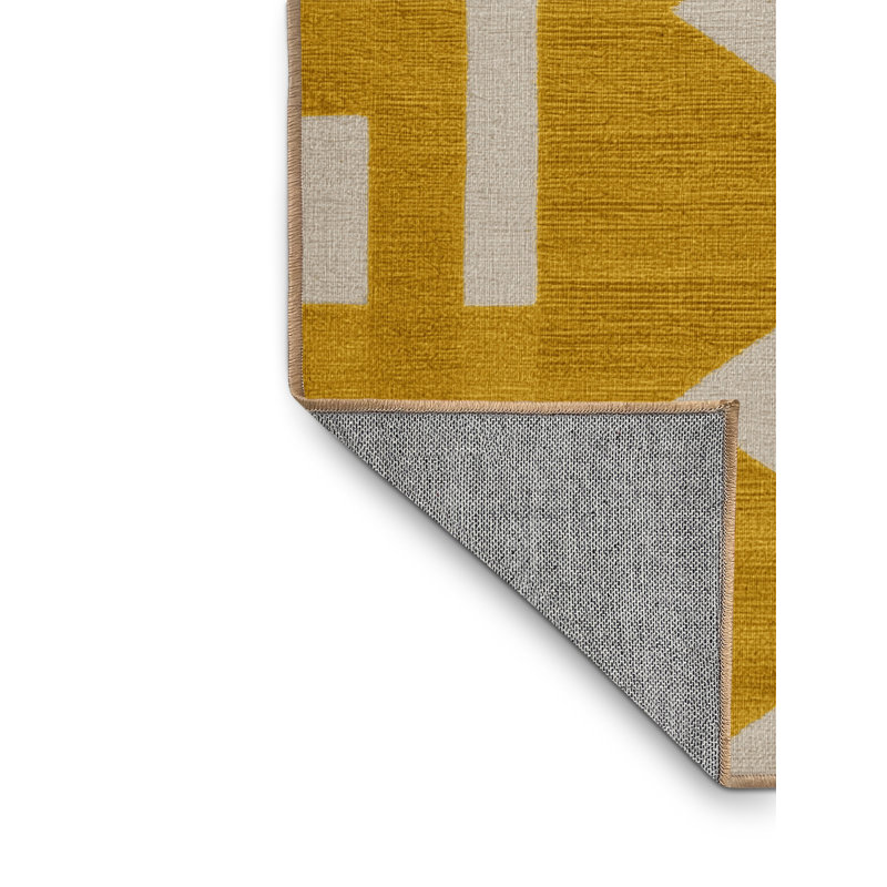 Machine Washable Botanical Brown Area Rug, Square 5'