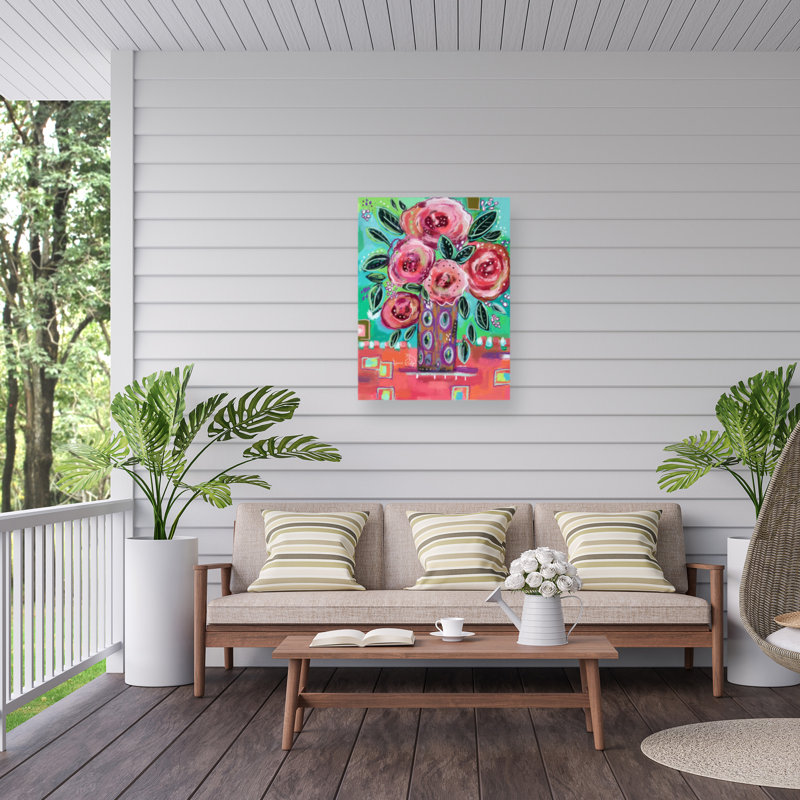 Karrie Evenson - Jolie toile d'extérieur rose, H 14 po x l 19 po