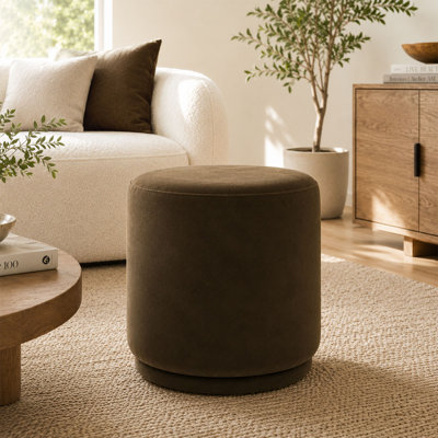 18.5" Velvet Round Swivel Ottoman