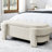 Beige Linen Upholstered Bench With Versatile Storage Options - Living Room Comfortable Abundant-328745152