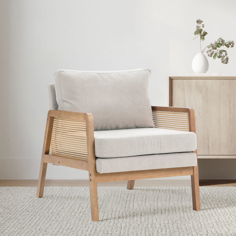 Calvino Upholstered Armchair, Beige