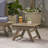 Outdoor Table In Grey Wood, 19.85X19.85X12.48, Open Slat Feature Construction Wood Furniture, 19.85W X 19.85L 12.48H,