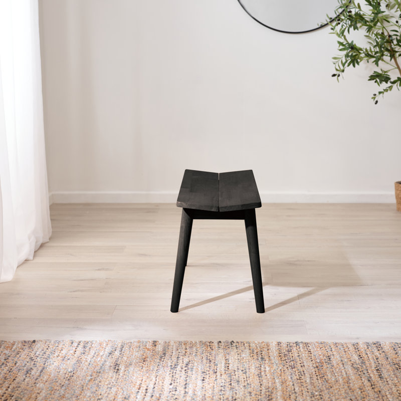 Aoibheann Solid Wood Bench - Traditional Rustic Farmhouse Kitchen Style, Black, 43cm H x 120cm W x 30cm D