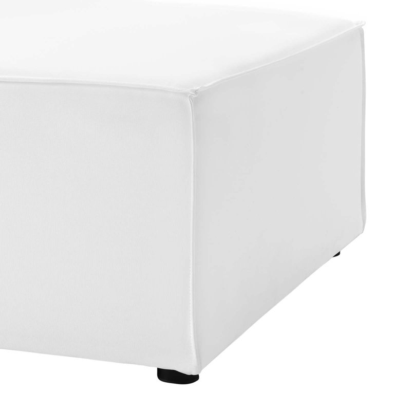 Saybrook Outdoor Patio Upholstered Sectional Sofa Armless Chair, White Sunbrella®