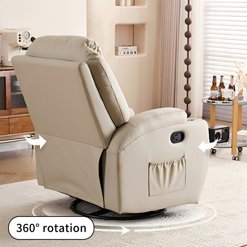 Modern Functional Recliner with Storage Design, Beige