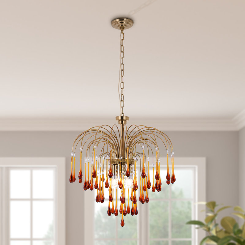 Lustre rétro en cristal 22 po