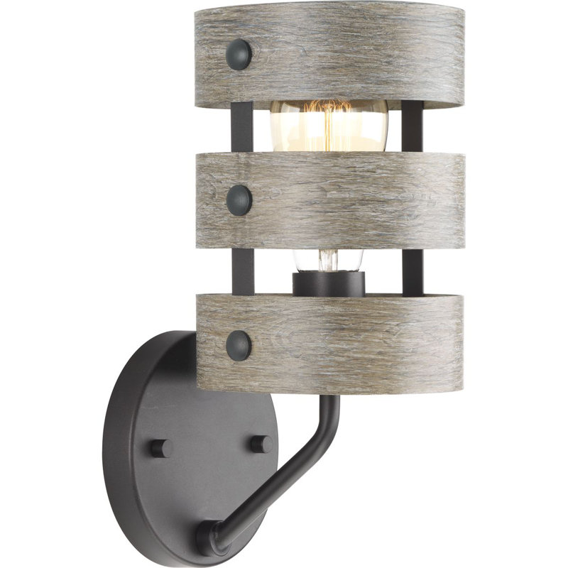 Kingsley Steel Armed Sconce, Graphite, Weathered Gray