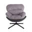 Fauteuil de bureau, chaise d'appoint, chaise d'appoint moderne avec base en similicuir et métal noir, gris clair-953779451