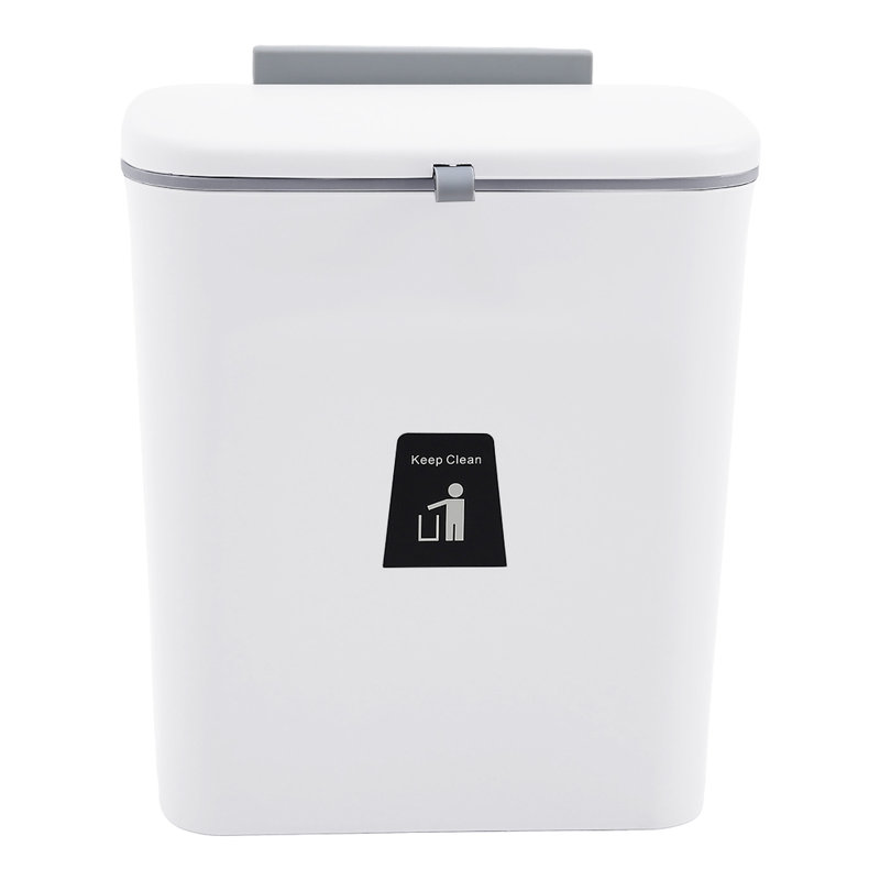 Arella Plastic Step On Kitchen Trash Can - 1.9L, Whtie