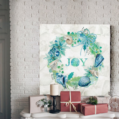 Reproduction d’art textuel sur toile tendue Seashell Joy