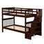 Lit superposé simple au-dessus de simple avec rangement et barrière de sécurité pour chambre à coucher, dortoir-2098690146