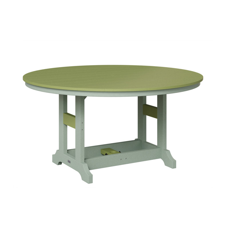 Garden Classic Outdoor Round Dining Table, Kiwi Green, Seafoam