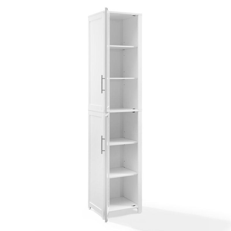Savannah Manufactured Wood Linen Cabinet with Adjustable Shelves, White