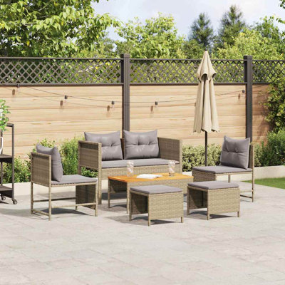 vidaXL Garden Sofa Set with Cushion Poly Rattan Furniture Outdoor Living