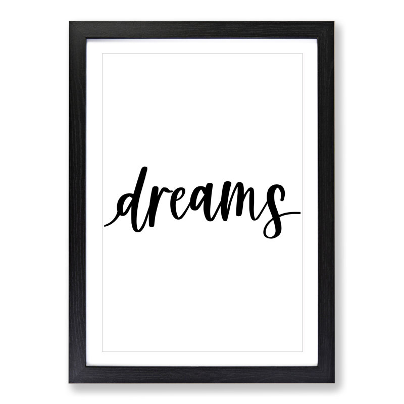 Sweet Dream No.3 - Picture Frame Typography, Black Framed, 36cm H x 27cm W x 2cm D