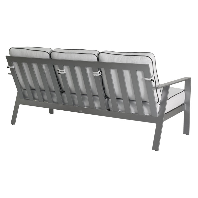 Trento 77'' Wide Straight Powder Coated Aluminum Patio Sofa with Sunbrella® Cushions
